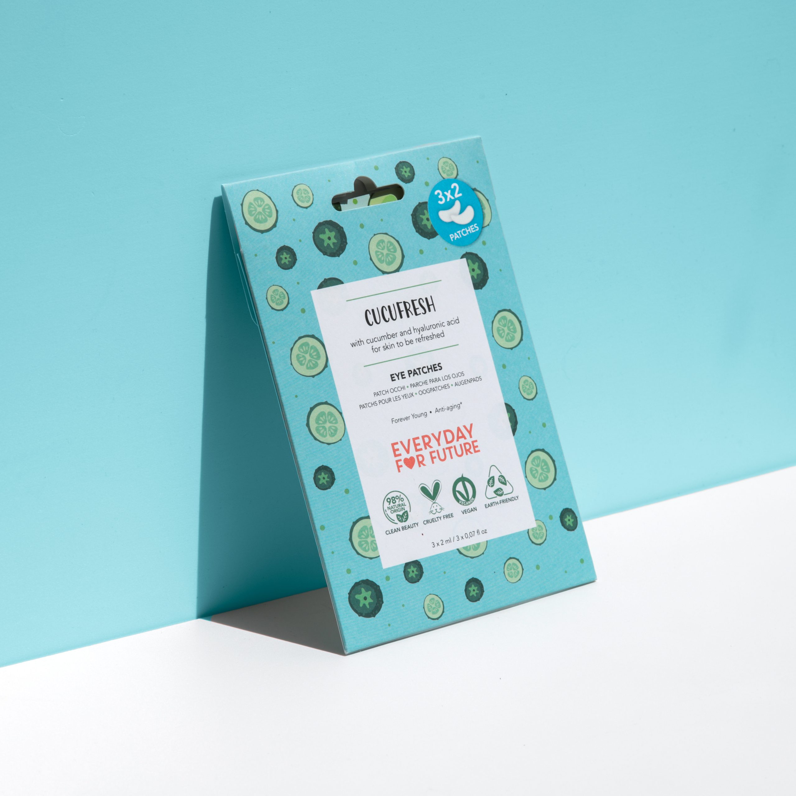 Pack secondario trattamento mensile 3 paia di Patch Occhi rinfrescanti Cucufresh con Acido Ialuronico ed estratto di cetriolo