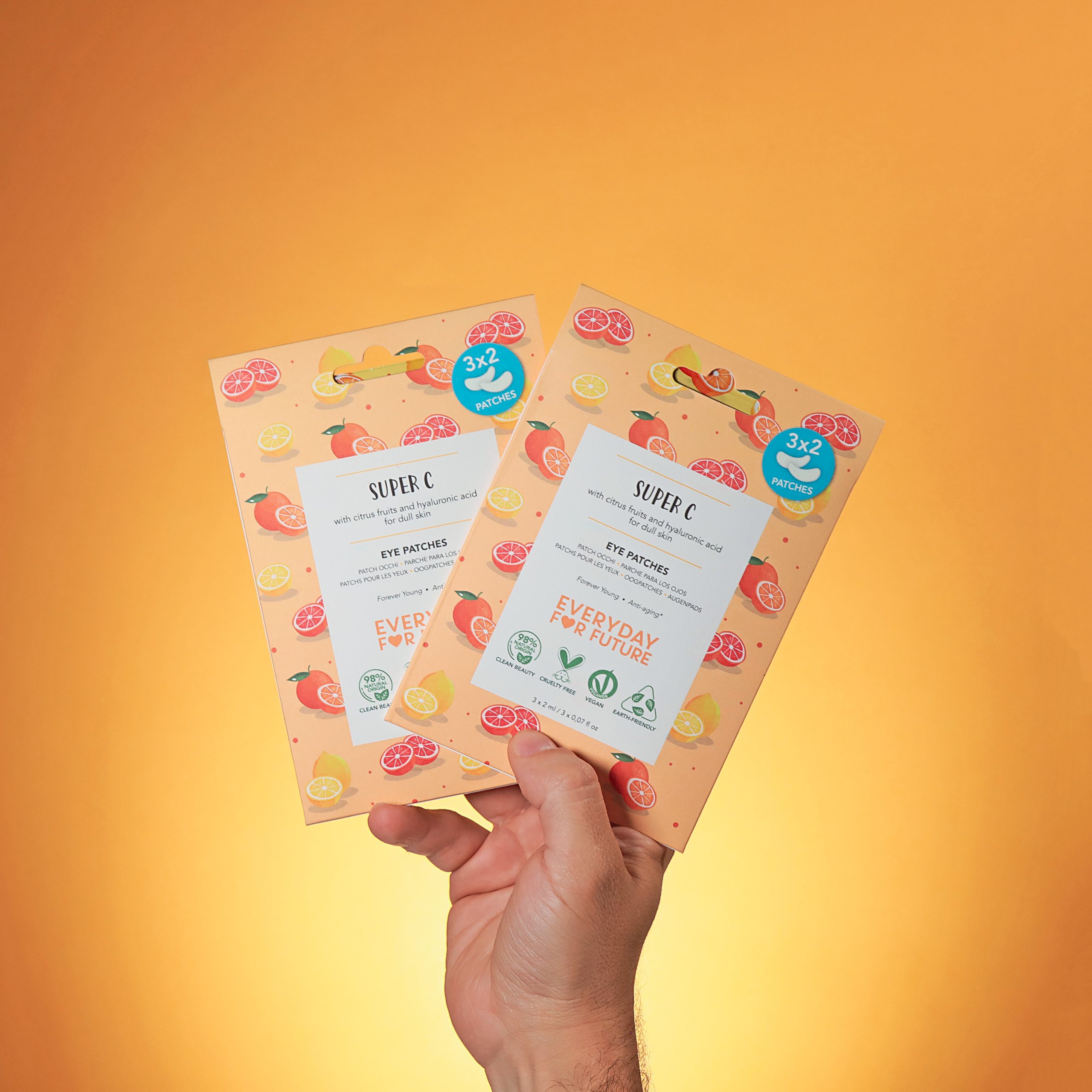 Trattamento di 3 paia di Patch Occhi illuminanti Super C con estratto di agrumi e Acido Ialuronico