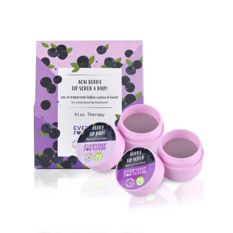 Lip kit Berrylicious - Trattamento labbra lip scrub e lip balm con estratti di mirtillo