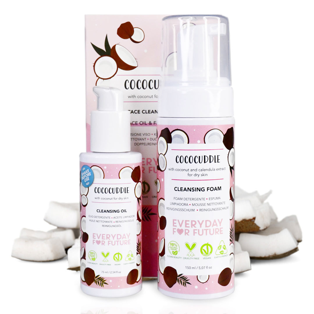 Kit doppia detersione Cococuddle con estratti di olio di cocco